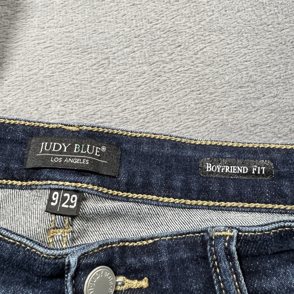 Judy Blue Jeans Womens 29 Boyfriend Dark Wash Mid Rise Stretch Denim - Picture 3 of 10